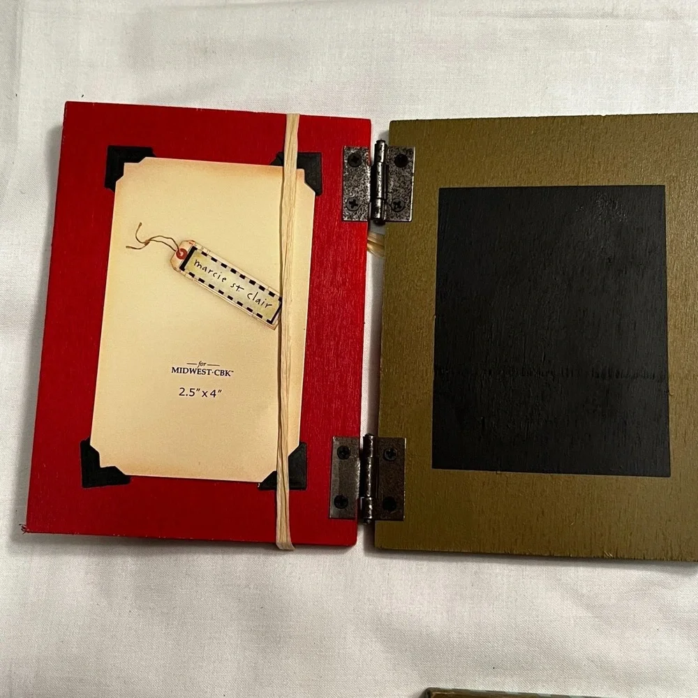 Set of 4 Card Boards by Marcie - Wood Greeting Card- photo frame & chalkboard